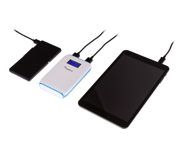 SHIRU Power Bank 10000mAh LCD biały - 320301 - zdjęcie 4